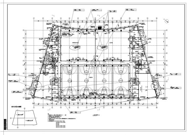 [河南]六层现代风格体育馆建筑施工cad图纸-图二