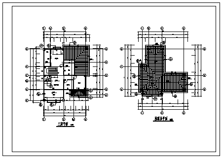 某三层框架结构简约风格别墅建筑施工cad图，共十六张-图二