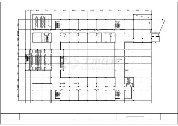 安徽某大学1.8万平米5层框架结构教学楼平立剖面设计CAD图纸-图二