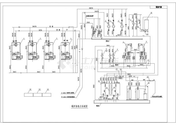 某地锅炉房热力管设计图纸-图一