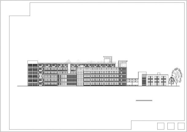成都某大学2.4万平米6层框架结构教学楼平立剖面设计CAD图纸-图二