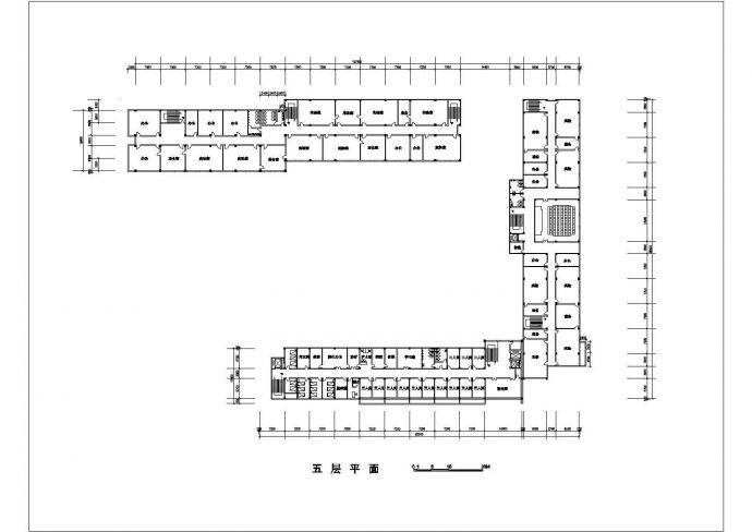 沧州市某职业学院1.2万平米5层框架机构医院实验楼平面设计CAD图纸_图1