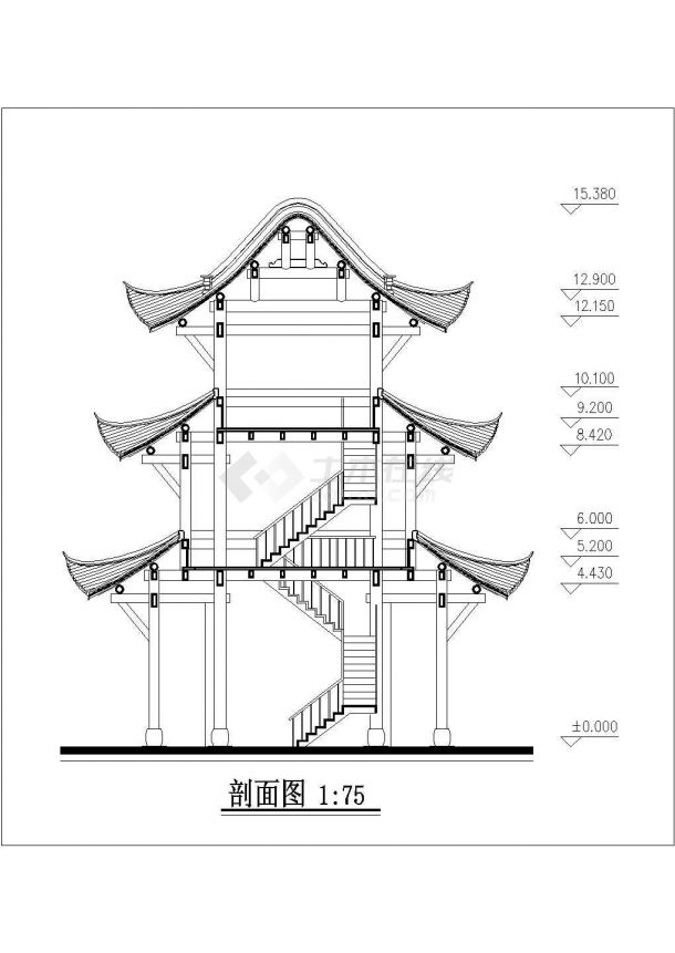 重庆某景区宝轮寺保护修复规划与设计全套cad图纸-图一