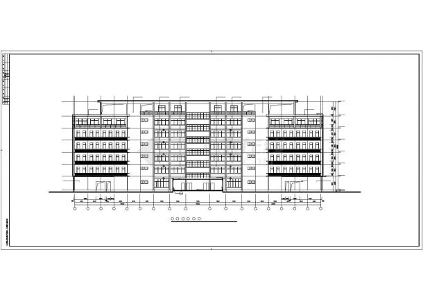 北京某消防大队8100平米7层框架结构教学楼建筑设计CAD图纸-图二