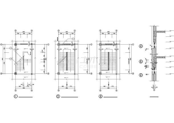 3100平米左右4层框架结构美术教学楼全套建筑设计CAD图纸-图二