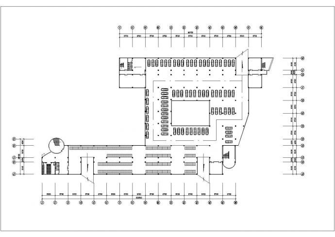 某高校95x78米左右五层框架结构教学楼平立剖面设计CAD图纸_图1