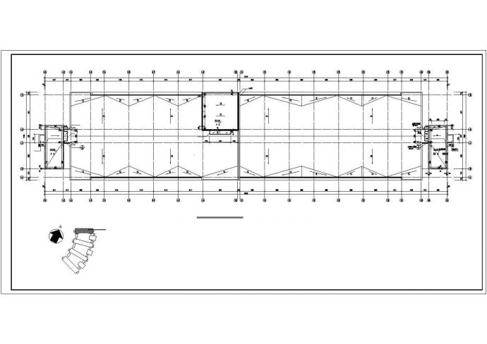 某水利学院9900平米左右五层框架结构一字形教学楼建筑设计CAD图纸_图1