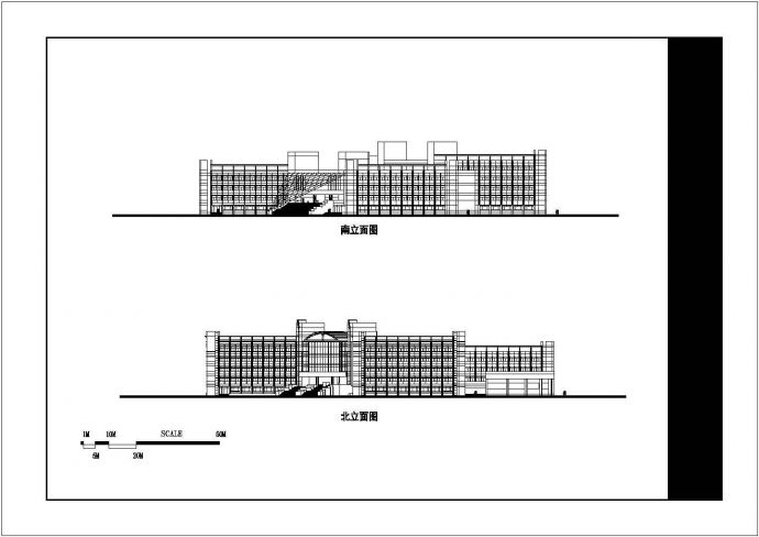 某高等专科学校125x125米六层框架结构教学楼平立剖面设计CAD图纸_图1