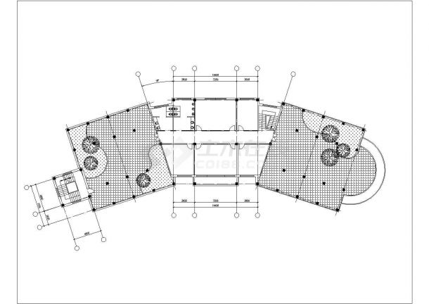 扬州市某社区1900平米双层框混结构休闲会所平立剖面设计CAD图纸-图一