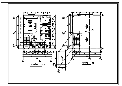三层带夹层现代风格别墅建筑施工cad图，共七张-图二