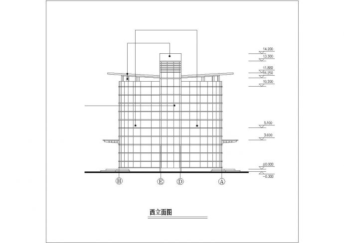某小区570平米2层框架结构社区会所建筑+结构设计CAD图纸_图1