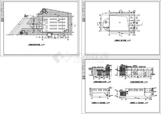 某二层砖混结构超市设计CAD全套建筑施工图（含高清效果图）-图二