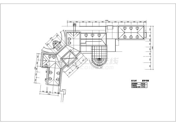 2800平米3层框架结构高档会所平面设计CAD图纸（含地下1层）-图一