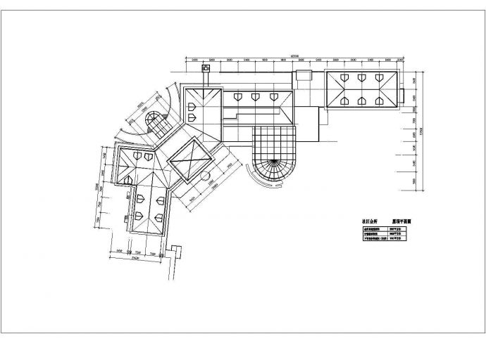 2800平米3层框架结构高档会所平面设计CAD图纸（含地下1层）_图1