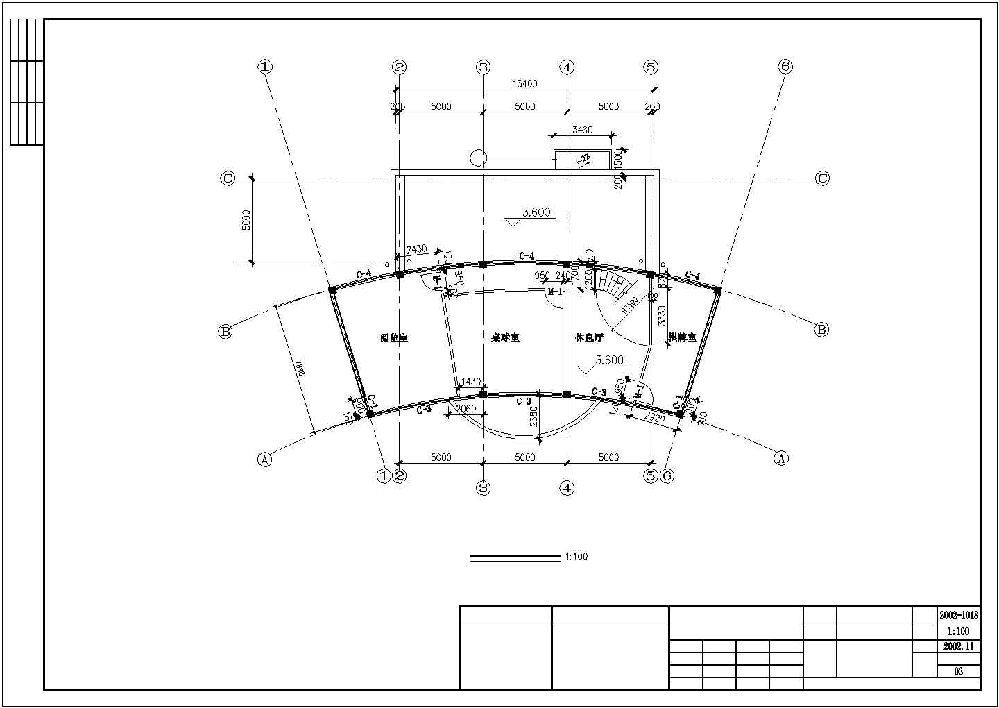 420平米2+1层钢混框架结构社区会所平立剖面设计CAD图纸