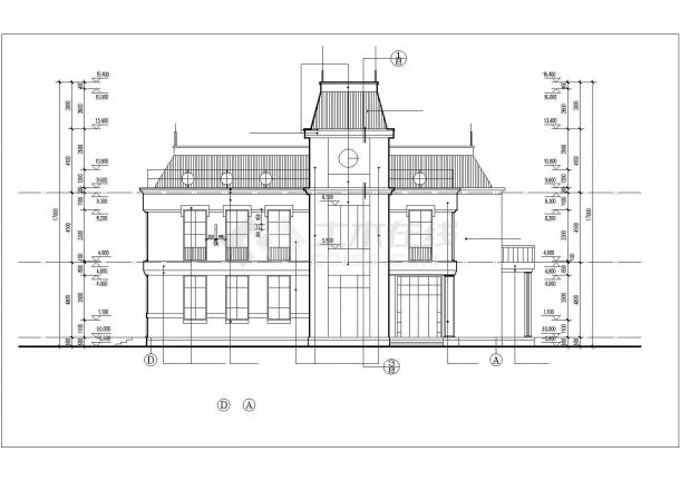 1200平米2层框混结构社区休闲会所平立面设计CAD图纸-图二