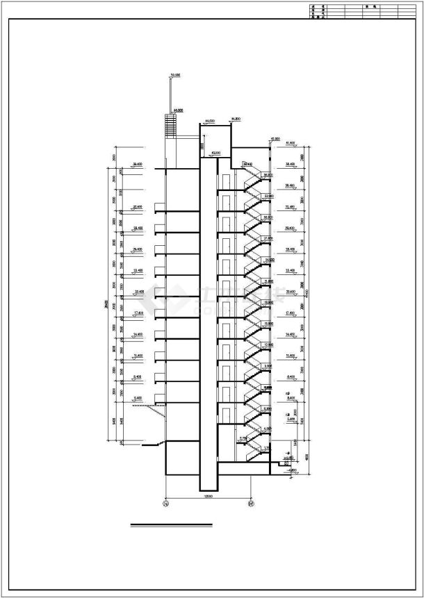 湖州岚桂园小区13层框架商住楼全套建筑设计CAD设计图（1-2层为商用）-图一