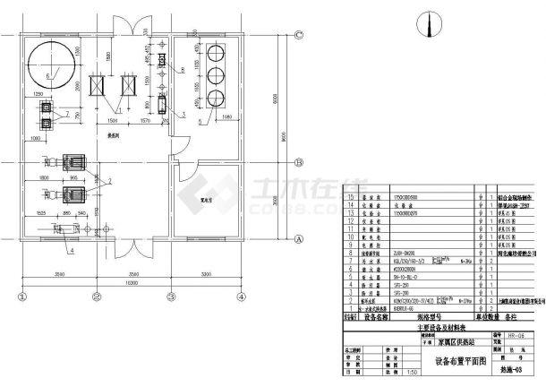 某地家属区供热站建筑CAD平面布置参考图-图二