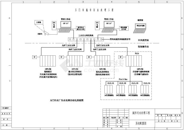 玉门市城市污水处理工程施工cad图纸-图二