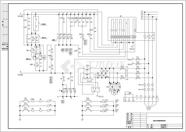 柴油发电机控制屏控制电路设计cad图纸-图一