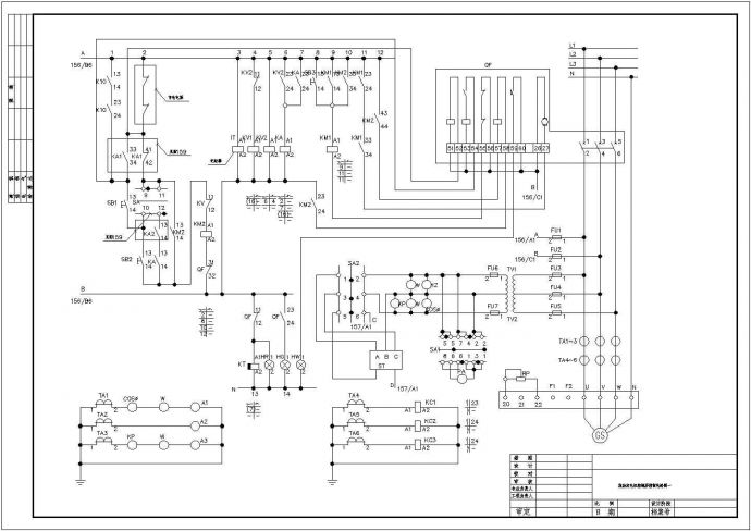 柴油发电机控制屏控制电路设计cad图纸_图1