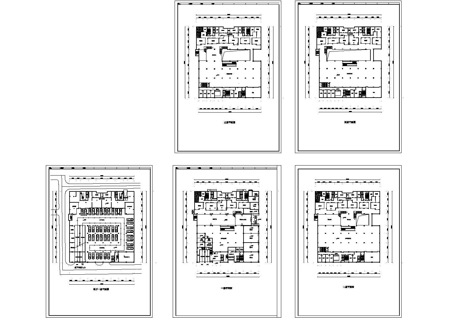 -1+4层某大型商场建筑平面设计方案图