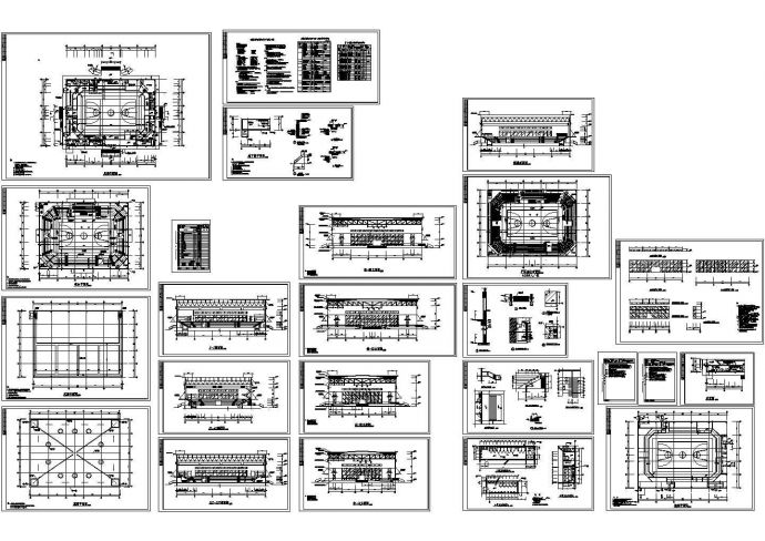 某省级体育馆设计CAD整套建筑施工图纸（含设计说明）_图1