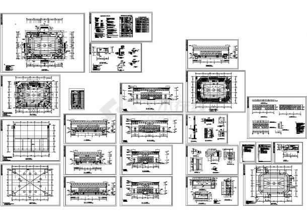 某省级体育馆设计CAD整套建筑施工图纸（含设计说明）-图二