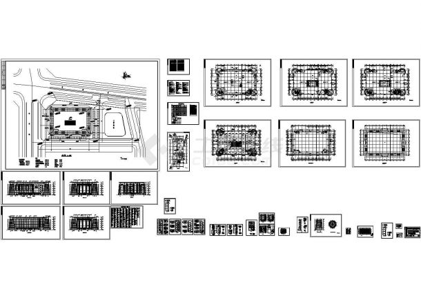 某大型多层框架结构商业楼设计CAD全套建筑施工图纸（含设计说明，含总平面）-图一