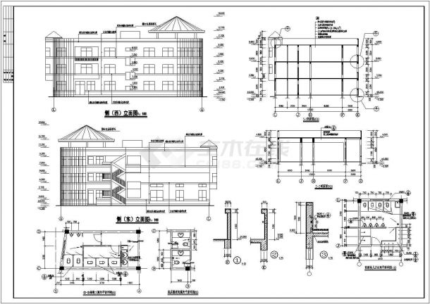 3层幼儿园教学楼全套建筑施工图-图二