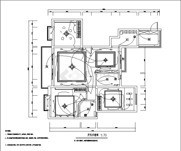 杭州二套现代风格小区住宅楼装修设计施工cad图纸-图一