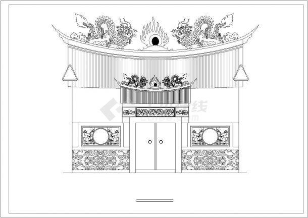 古代建筑-闽南特色王公庙平立面（关帝爷庙）CAD-图二