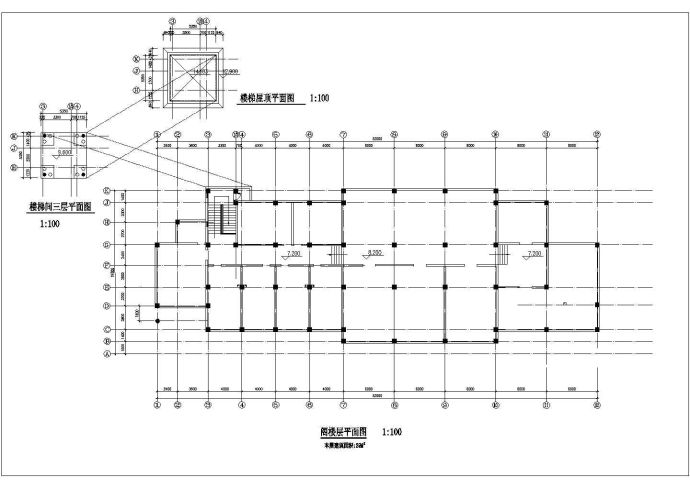 1620平米左右3层框混结构社区会所平立剖面设计CAD图纸（含阁楼）_图1