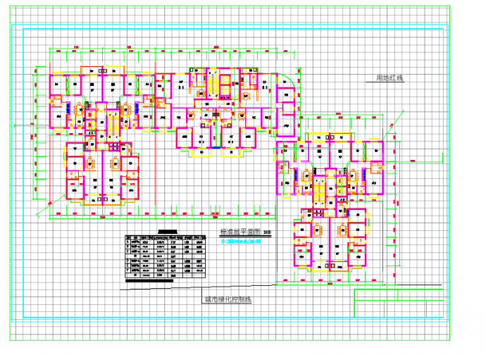 高层住宅单体平面设计图，共1张_图1