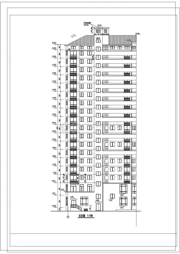 12996平方米高层住宅楼全套建施cad图，含设计说明-图一