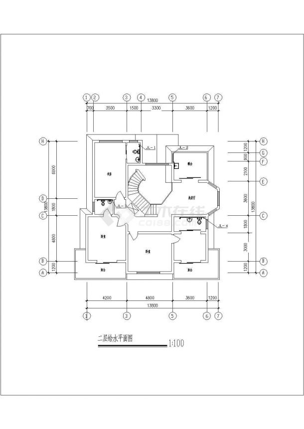 某高层住宅楼电气设计施工参考CAD详图-图二
