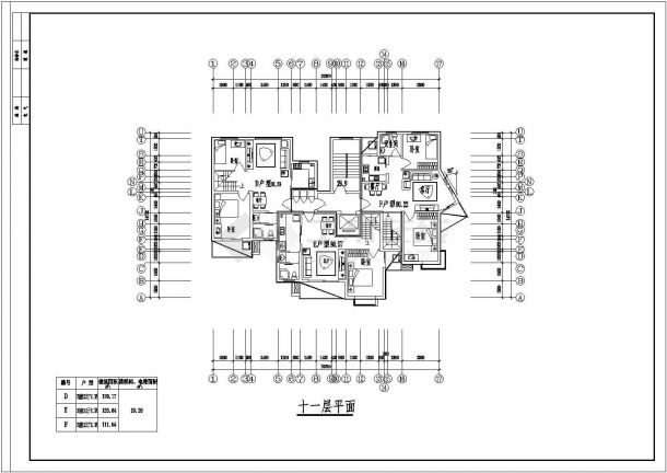 点式小高层住宅建筑室内设计施工cad图-图二
