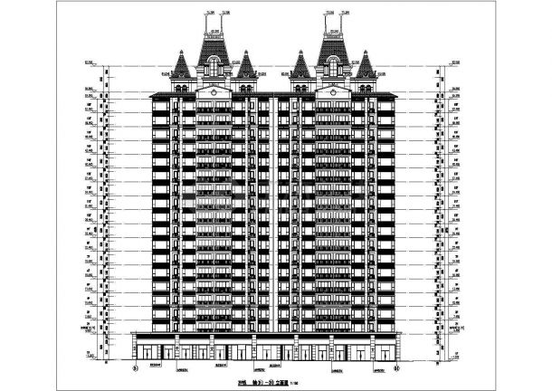 1.4万平米18层框架结构商住楼全套建筑设计CAD图纸（底层商铺）-图二