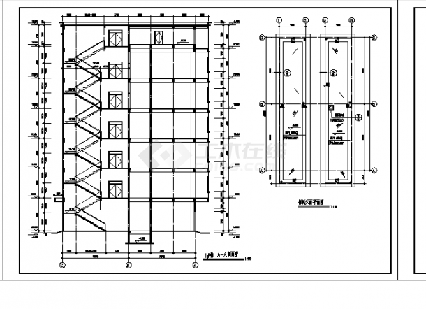 厂房设计_2套框架结构厂房建筑设计施工cad图纸-图一