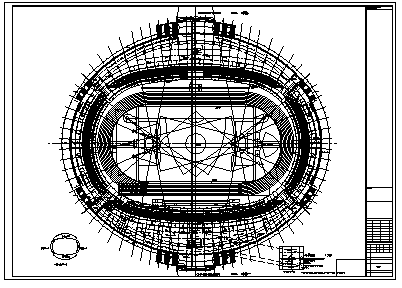 体育场设计_某市二层大型体育场建筑施工cad图纸-图二