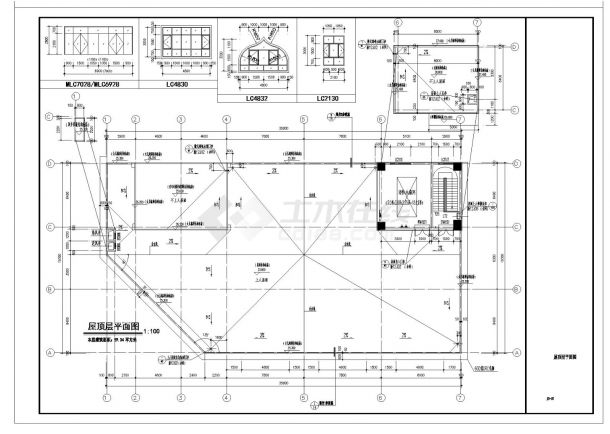 [新疆]5层现代风格立体停车库建筑设计施工cad图纸-图一