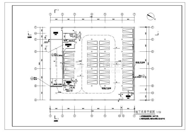 [新疆]某住宅区地下车库建筑施工cad图纸