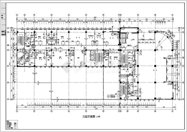 高层办公楼平立剖面图CAD图纸-图二