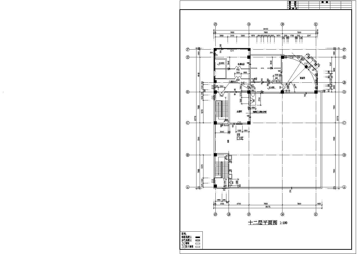 高层办公楼平立剖面图CAD图纸