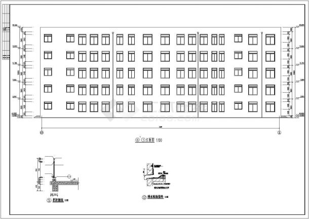 北京某单位4500平米左右五层框架结构办公楼建筑+结构设计CAD图纸-图二