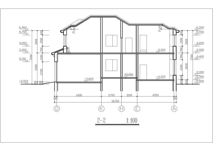 17x16米左右2层砖混结构单体别墅平立剖面设计CAD图纸_图1