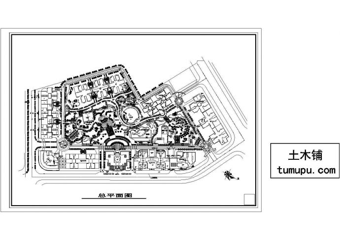 高层小区规划总平面图CAD图纸_图1