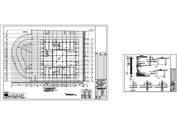 某商场大楼主楼抗拔桩结构设计cad全套施工图纸（含设计说明）_图1