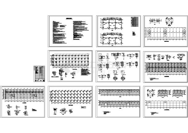 厂房设计_某轻钢结构厂房设计cad全套建筑施工图（含设计说明，含结构设计）-图二