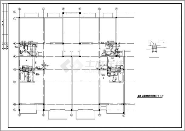 某高层经济住宅建筑全套水施详细方案设计施工CAD图纸-图一